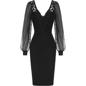 Black Lace Grace Karin Midi Dress